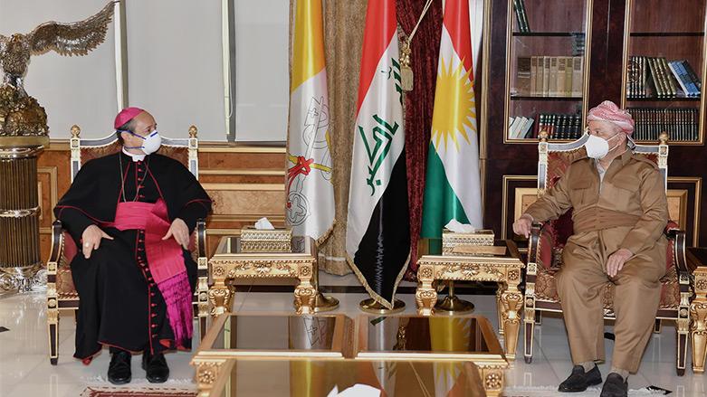 بارزاني لسفير الفاتيكان: التعصب الديني لا وجود له فى كردستان