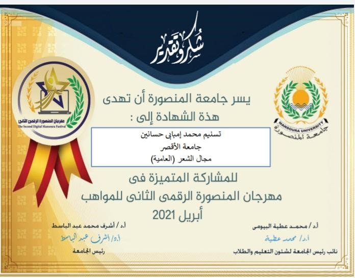 طلاب جامعة الأقصر يشاركون في مهرجان المنصورة الرقمى الثانى