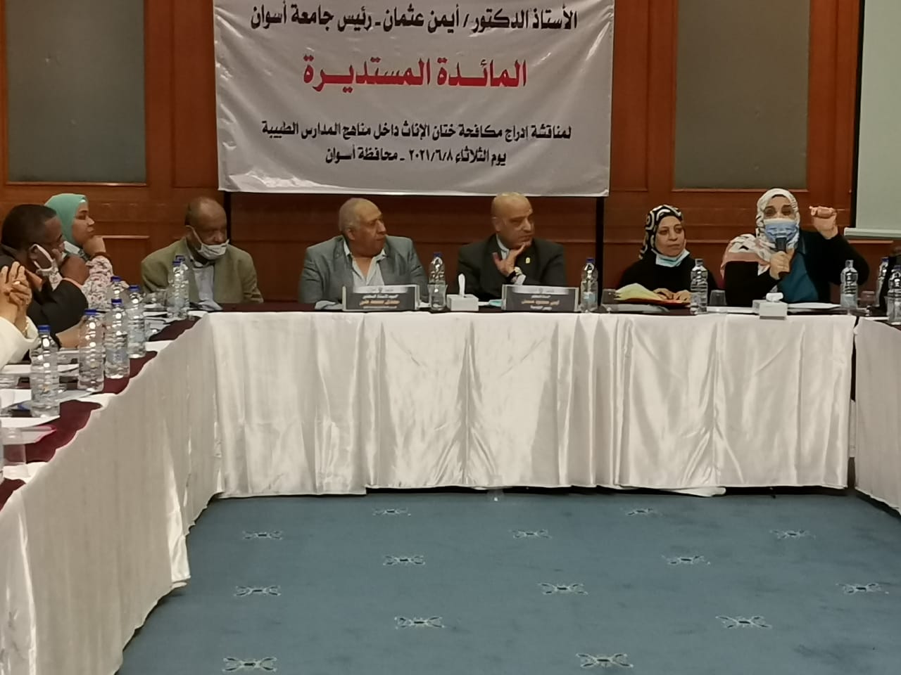 مائدة مستديرة تنظمها جامعة أسوان بالتعاون مع جمعية المستقبل للتنمية تحت عنوان القضاء على تطبيب ختان الإناث وتجريمه