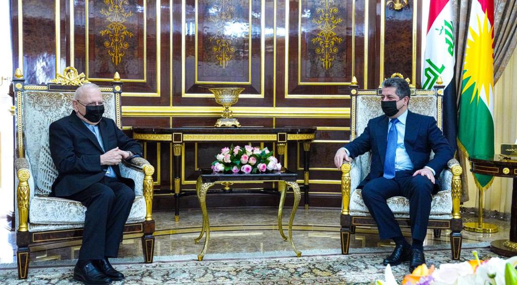 رئيس حكومة إقليم كردستان يستقبل بطريرك الكنيسة الكلدانية في العراق والعالم