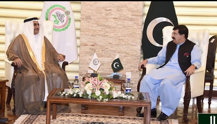 رئيس البرلمان العربي يلتقي رئيس مجلس الشيوخ الباكستاني .. ويوقع اتفاقية للتعاون المشترك