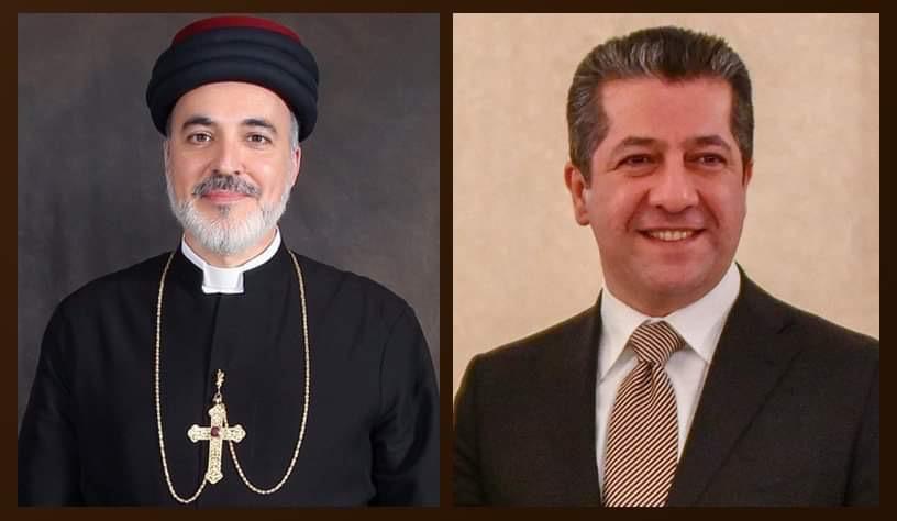 رئيس حكومة إقليم كردستان يهنئ بطريرك كنيسة المشرق الآشورية بمنصبه الجديد