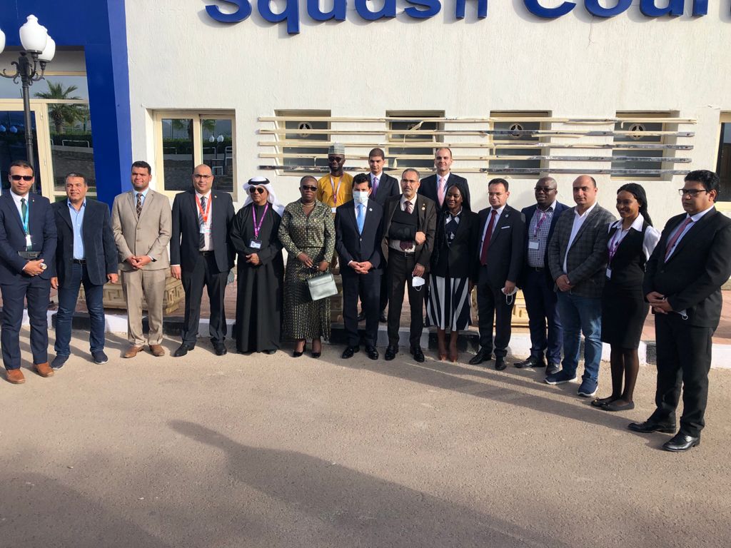 صبحي يصطحب وزراء الشباب الافارقة والعرب في جولة بمدينة الشباب والرياضة بشرم الشيخ