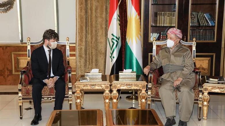 بارزاني والقنصل الفرنسي يبحثان الأوضاع في العراق وسوريا