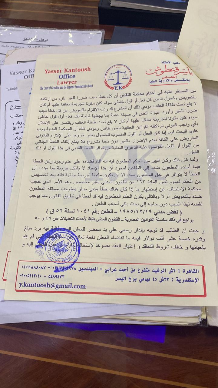 محكمة شمال القاهرة تلزم رامي جمال بسداد 15 الف دولار لصالح منتج ليبي