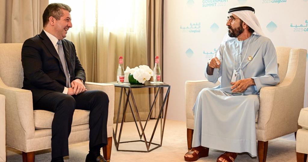 مسرور بارزاني ومحمد بن راشد يناقشان قضايا التجارة والاستثمار في دبي