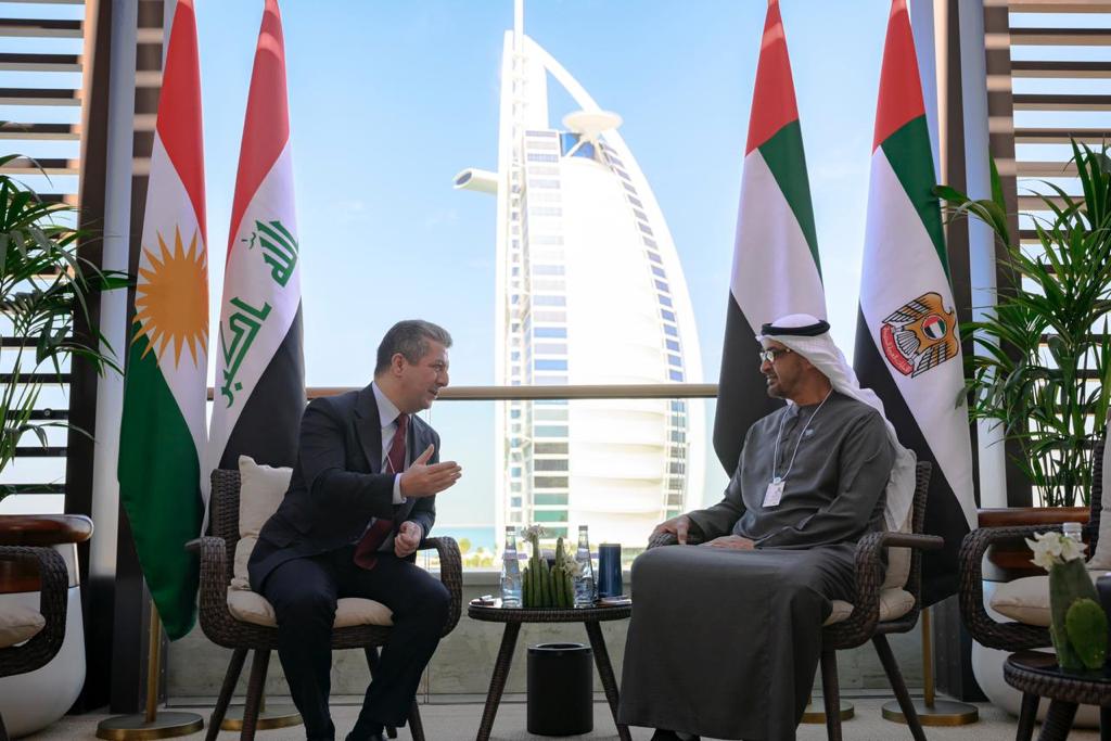 رئيس حكومة إقليم كردستان يلتقي رئيس الإمارات العربية المتحدة