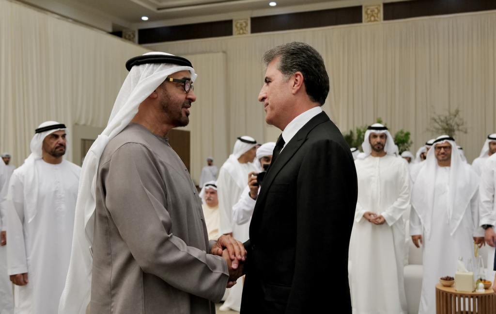 بارزاني يشارك في عزاء شقيق رئيس دولة الإمارات سعيد بن زايد آل نهيان في أبو ظبي