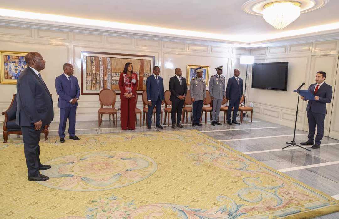 استقبال رئيس جمهورية كوت ديفوار السفير المصري لتقديم أوراق الاعتماد