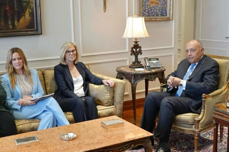 وزير الخارجية يستقبل كبيرة منسقي الأمم المتحدة للشئون الإنسانية وإعادة الإعمار في قطاع غزة