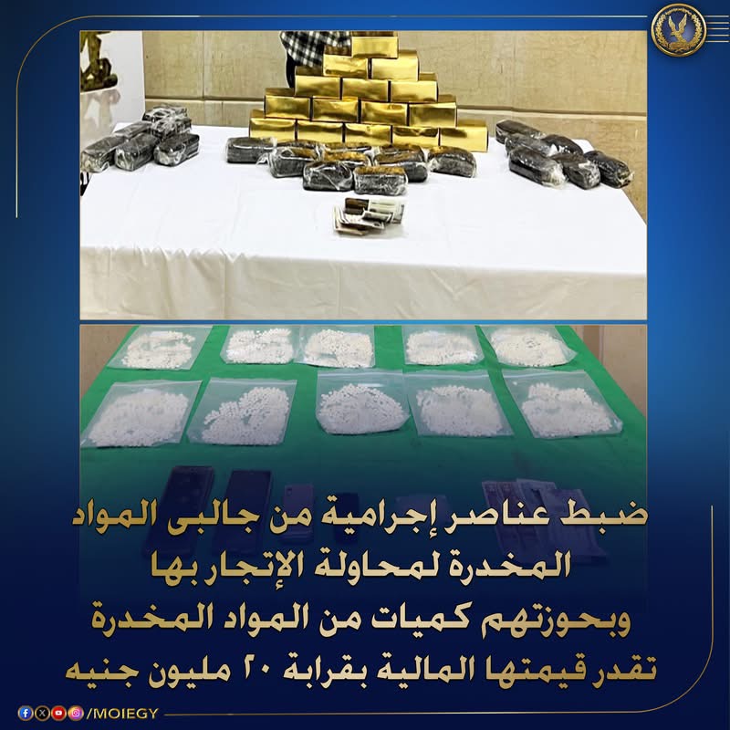 ضبط عناصر اجراميه من جالبى المخدرات للاتجار بها 